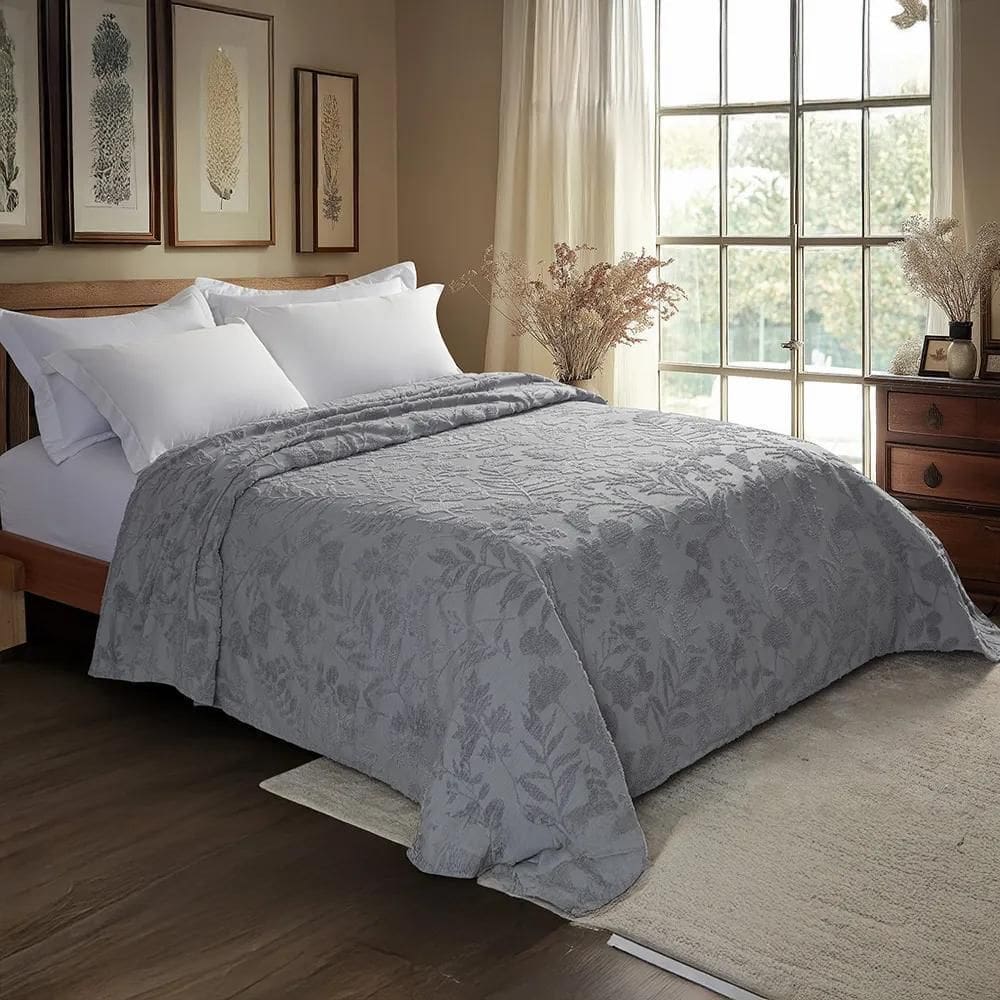Colcha Queen Vintage Lavanda - Jolitex Cinza Lead