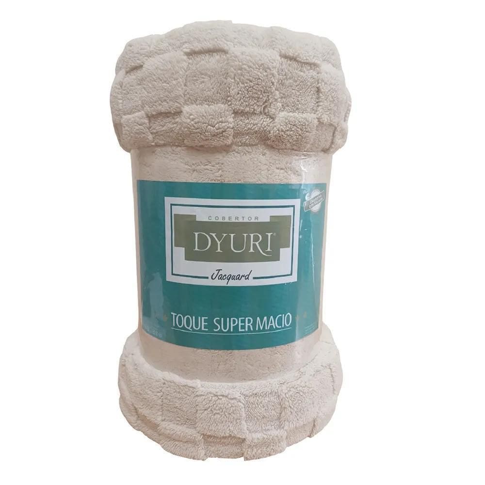 Cobertor De Microfibra King Dyuri Square - Jolitex Bege