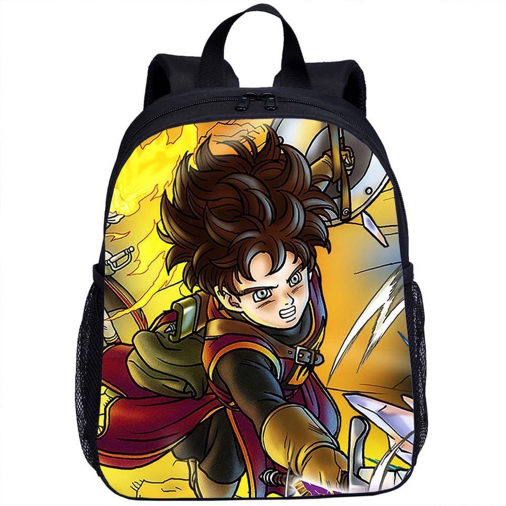 Mochila escolar Doragons Kuesutos Rotos Anime para crianças 24x12x33cm