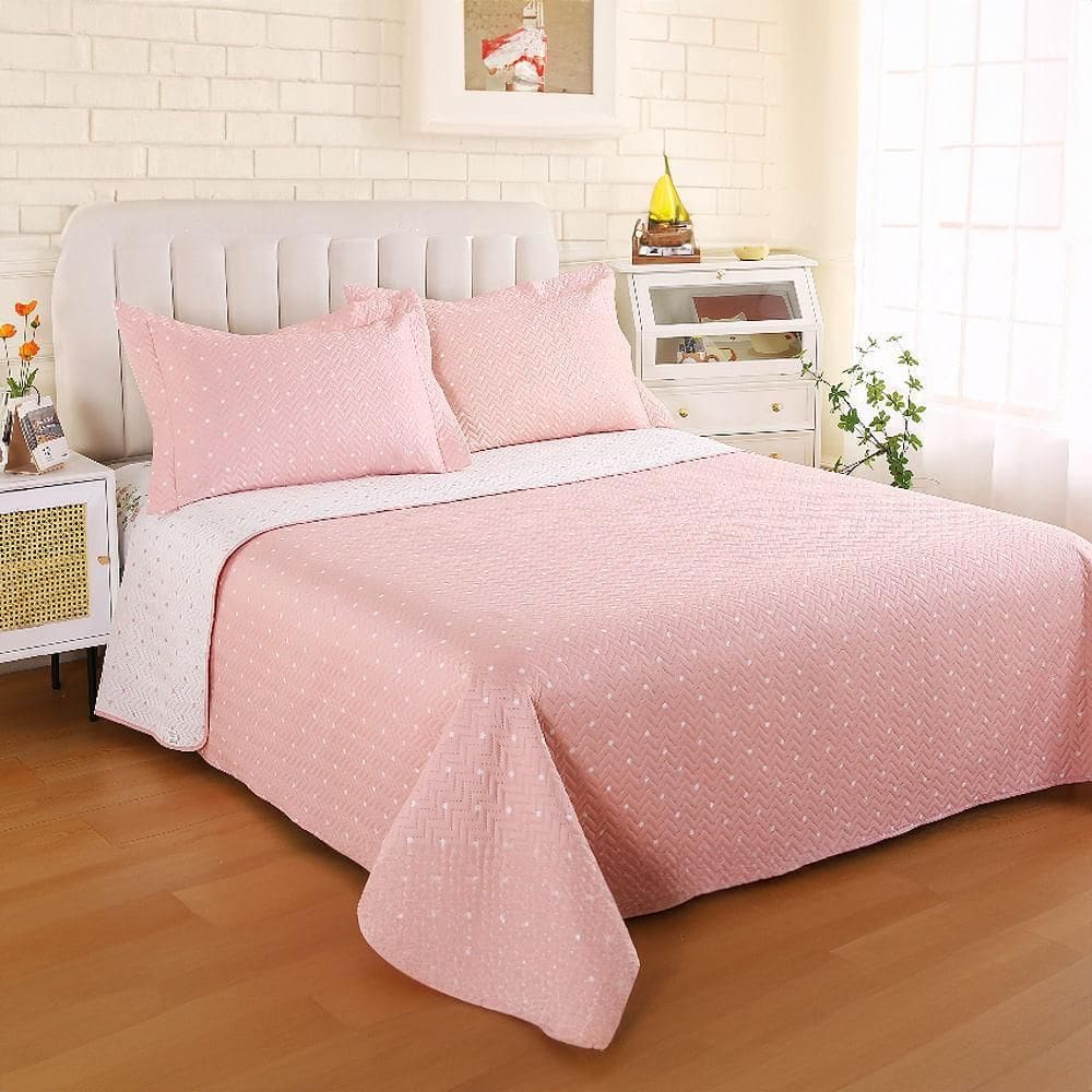 Kit Colcha / Cobre Leito Solteiro Poa - Sultan Rosa