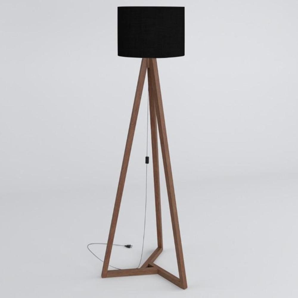 Luminaria Piso 1.6 Tripe Integra Finger Abajur Preto