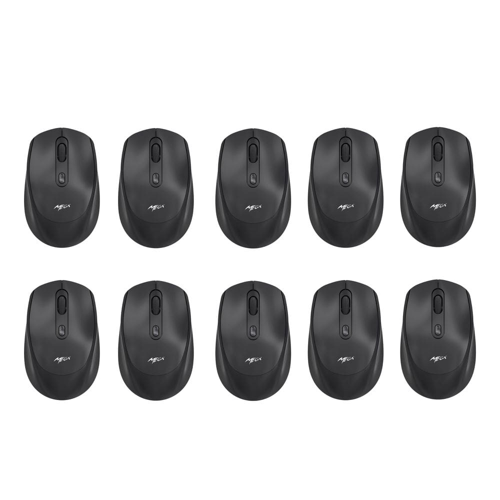 Kit 10 Mouses Sem Fio Recarregável Mega M180 Preto DPI Ajustável