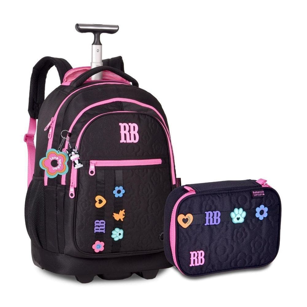Kit Escolar Mochila Carrinho Com Estojo Box Rebecca Bonbon