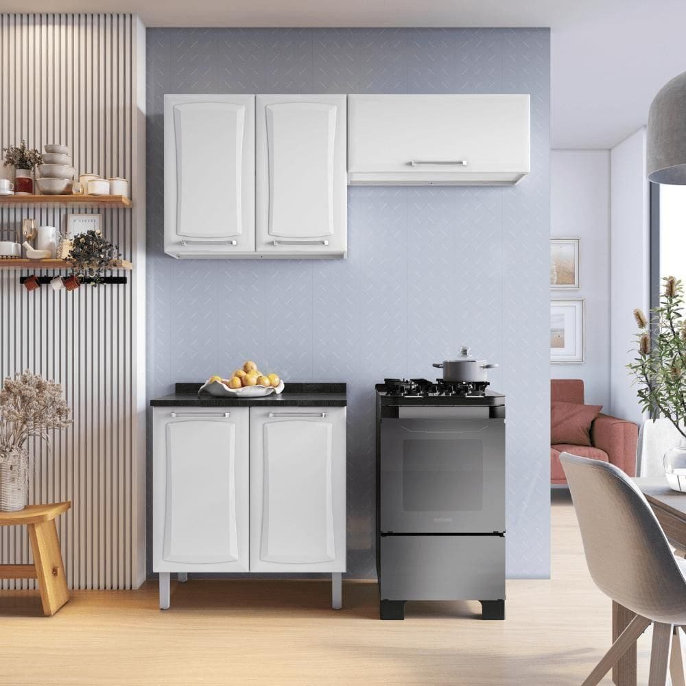 Kit De Cozinha Compacta 160cm Tarsila Em Aço Itatiaia Branca