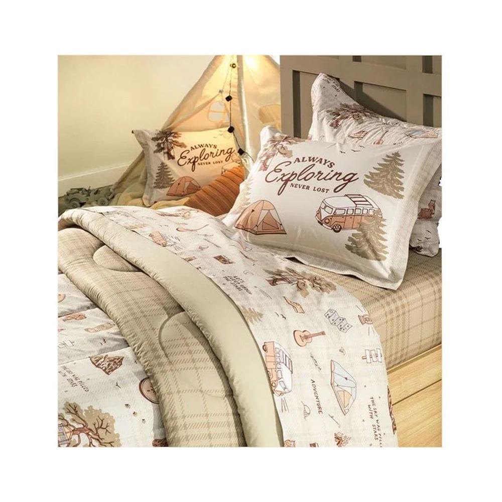 Edredom Infantil Solteiro Aventura 100% Algodão Karsten