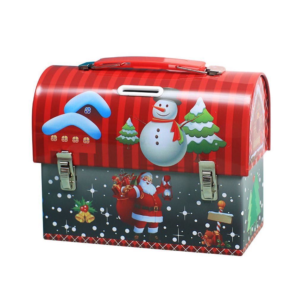 Caixa de doces de Natal, cofrinho para crianças, caixa de moedas e dinheiro
