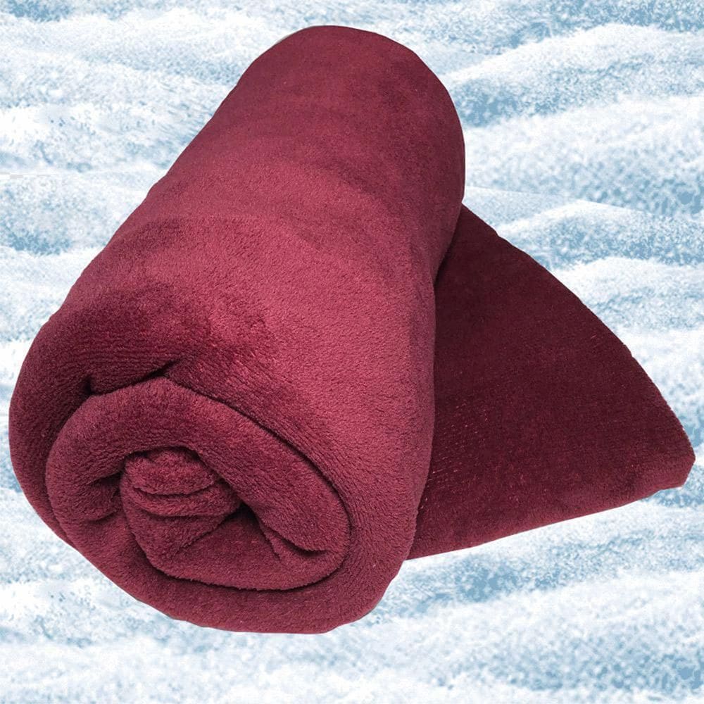 Cobertor Manta Aconchego Queen Ultrasoft Dupla Face Vinho