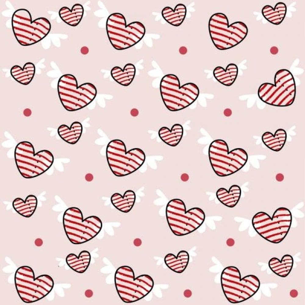 Papel De Parede Infantil Corações Com Asas