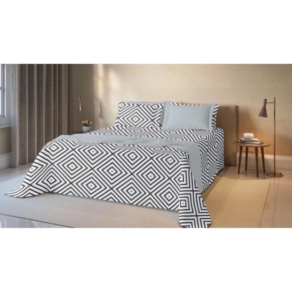 Colcha De Casal Estampada 2,20X2,40Cm Teka Gênova