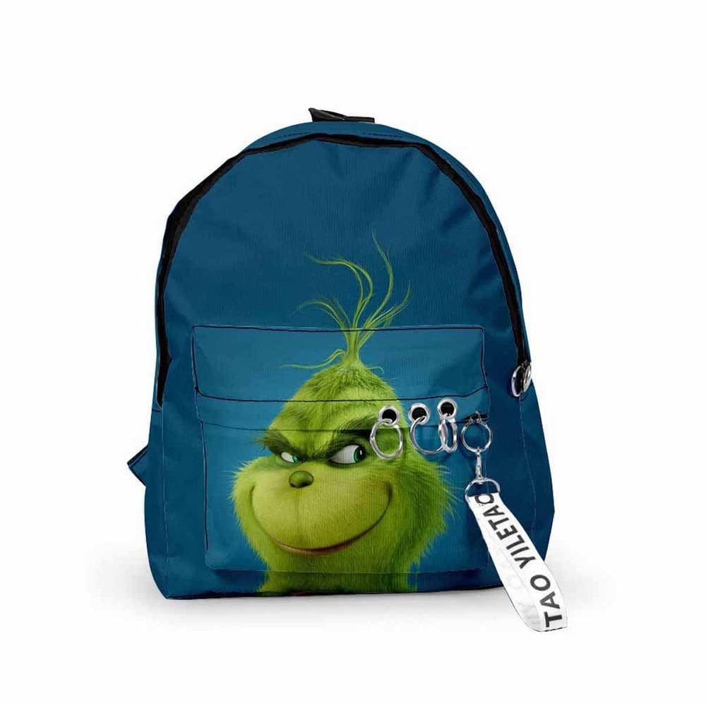 Mochila Grinch Christmas Cartoon Kids School 29x12x40cm