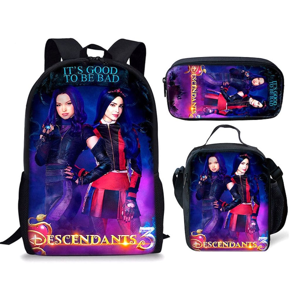 Conjunto de mochilas Descendants Anime School, 3 unidades/lote para crianças