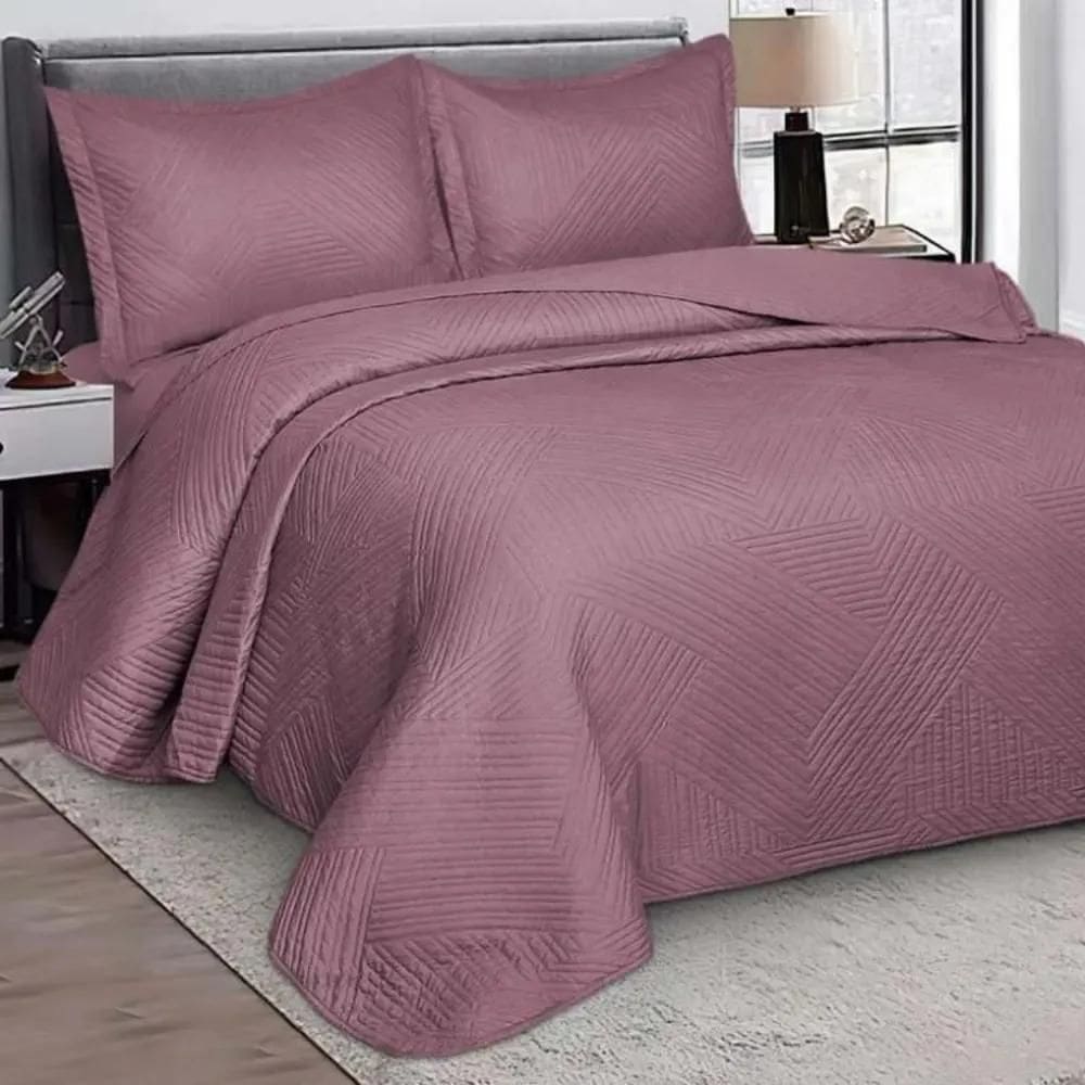 Kit Colcha / Cobre Leito King Virtuos - Camesa Rose