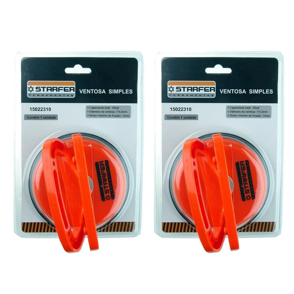 Kit 2 Ventosa Simples Capacidade 25 Kg Starfer