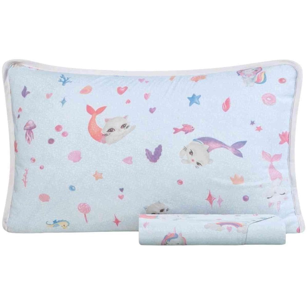 Jogo Cama Solteiro Malha Altenburg Infantil 02 Pçs Mar Magia