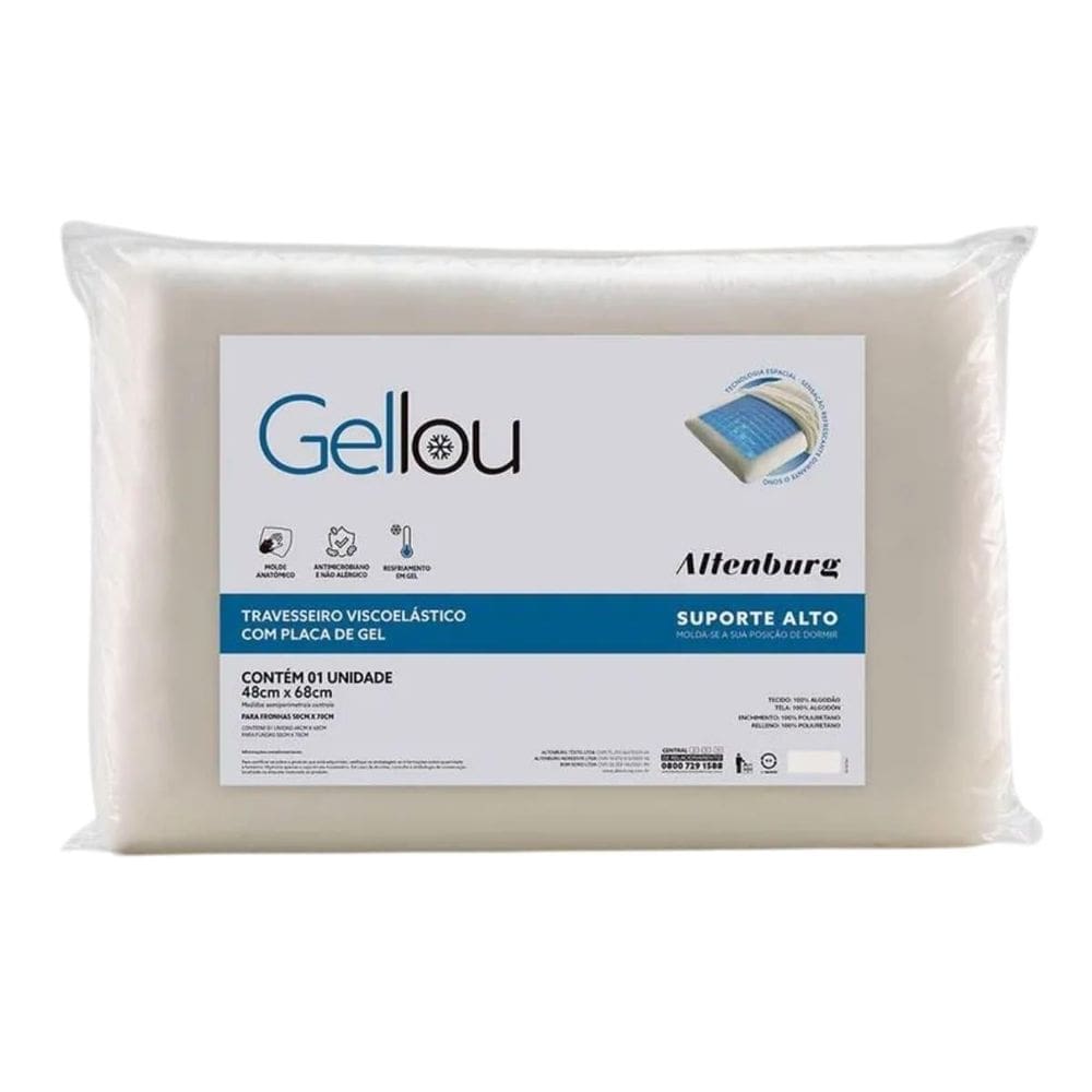 Travesseiro Altenburg Gellou Placa De Gel Viscoelástico Alto