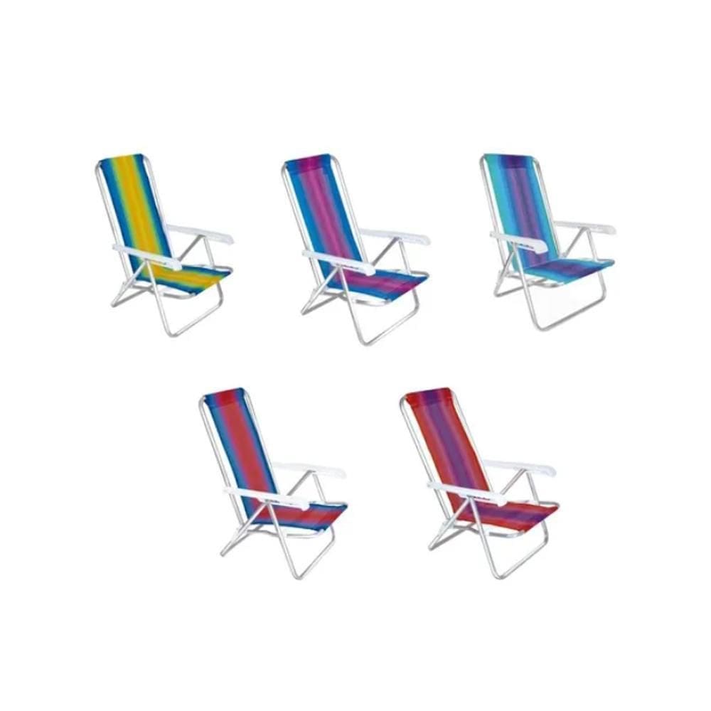 Cadeira De Praia Alumínio Reclinável 4 Posições Mor