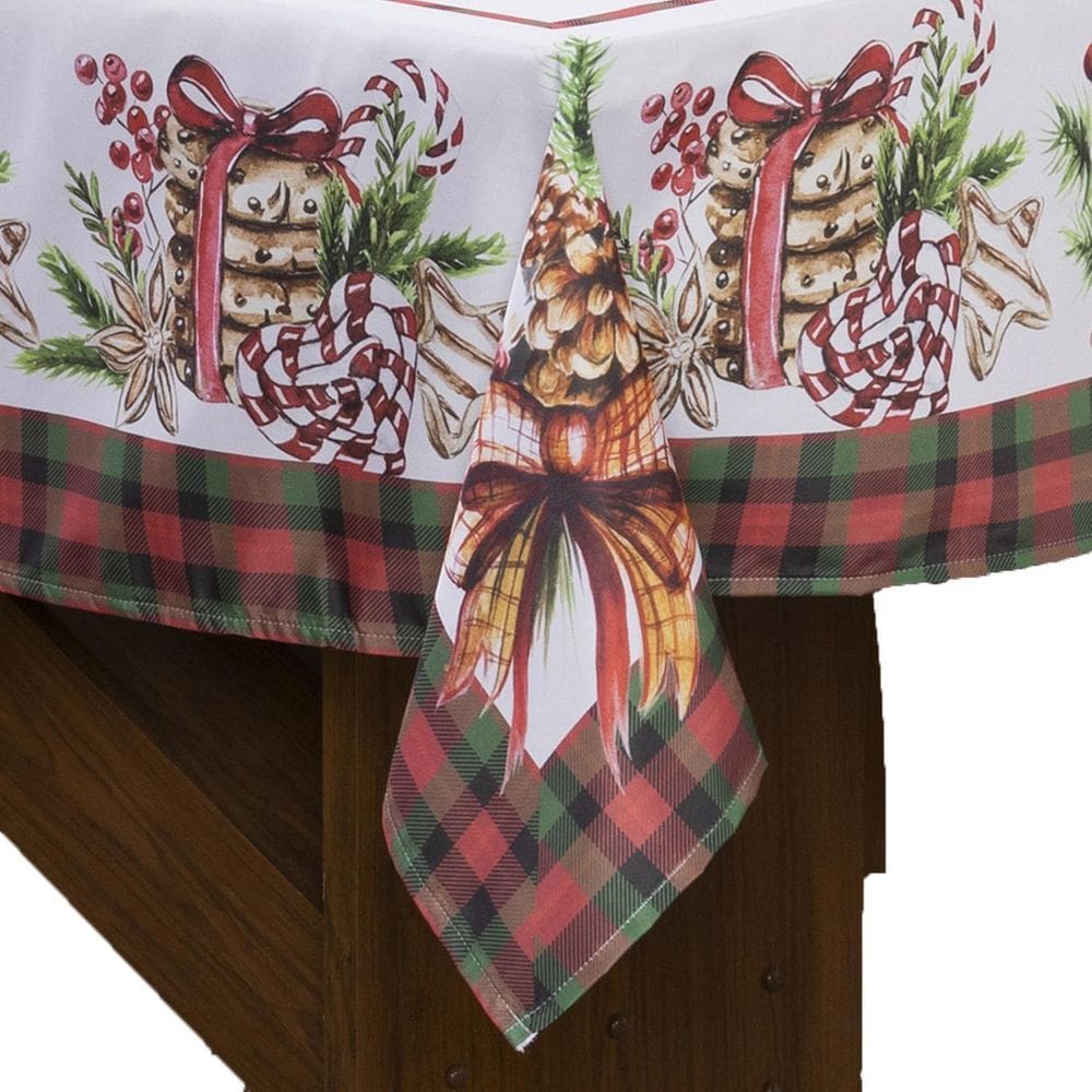 Toalha De Mesa 4,00X1,50 Para 12 Lugares Estampada Natalina