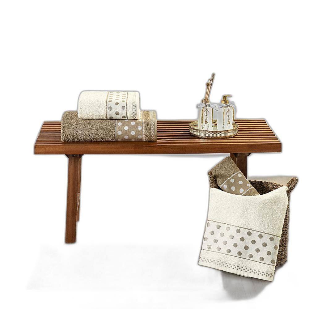 Jogo Banho Meggy Poá Bolinhas Toalhas Macias 100% Algodão 5