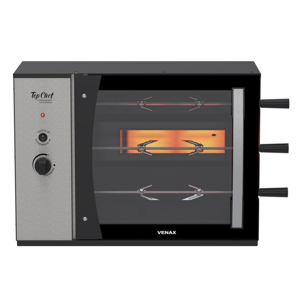 Churrasqueira a Gas Venax Top Chef Gourmet 3 Preto