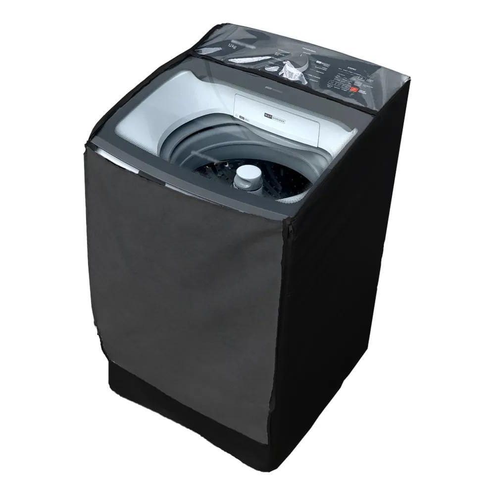 2X Capa Maquina De Lavar Brastemp 12Kg Bwk Zíper Transparent