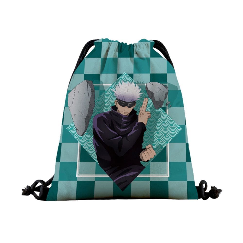 Bolsa com cordão Jujutsus Kaisens Gojos Satorus para crianças