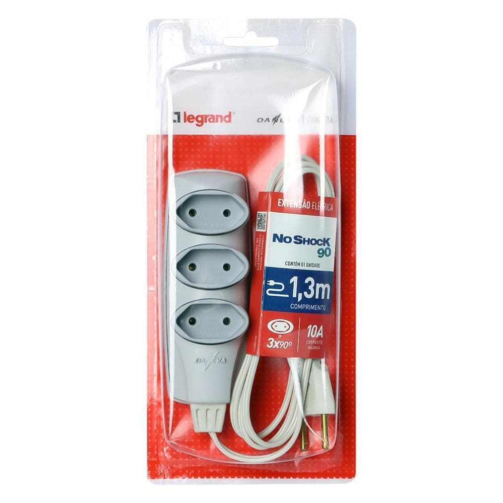 Extensao Noshock 90 Pl 2X0,75 2P 10A Cinza 1,3 Metros Dn1903