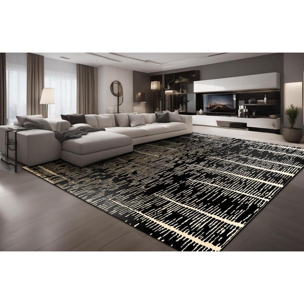 Tapete Para Sala Marbella Elite Cyclone Black Nero 150X200