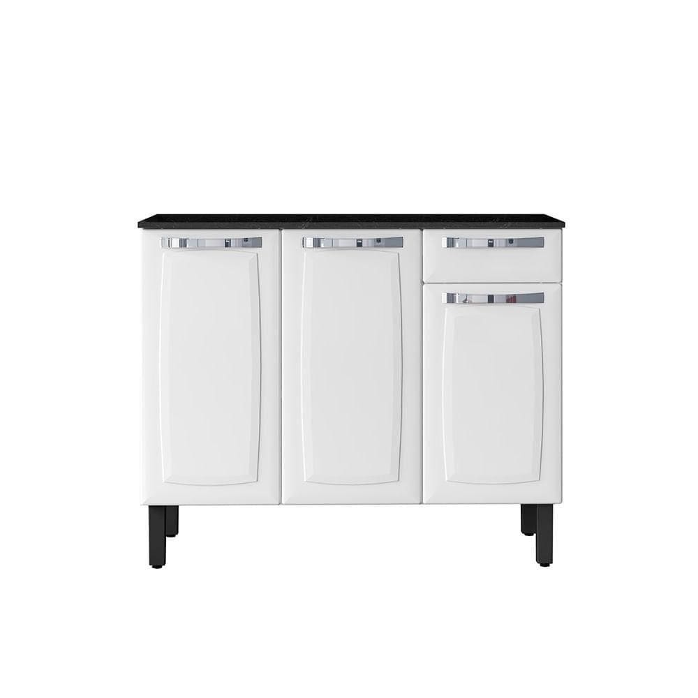 Balcão De Cozinha Itatiaia Rose Em Aço. 3 Portas E 1 Gaveta