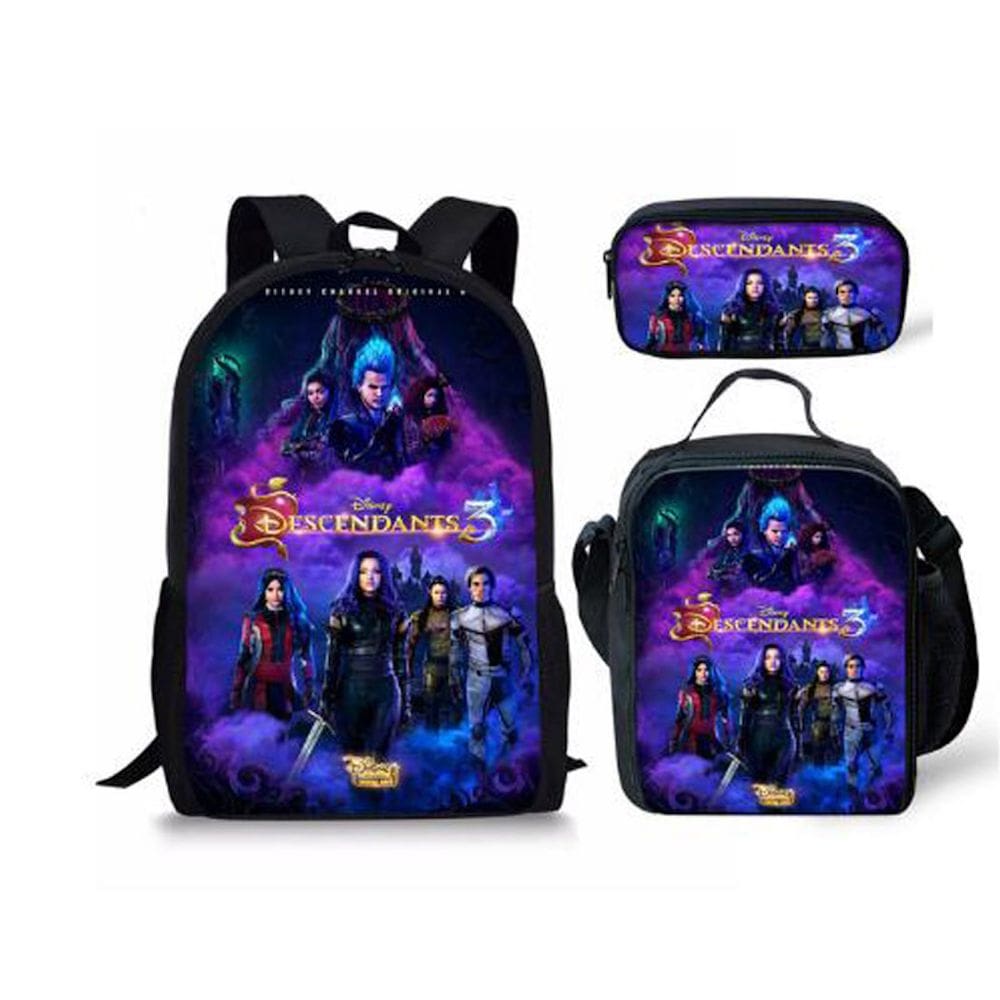 Conjunto de mochilas Descendants Mals Cartoon Kids School Nylon