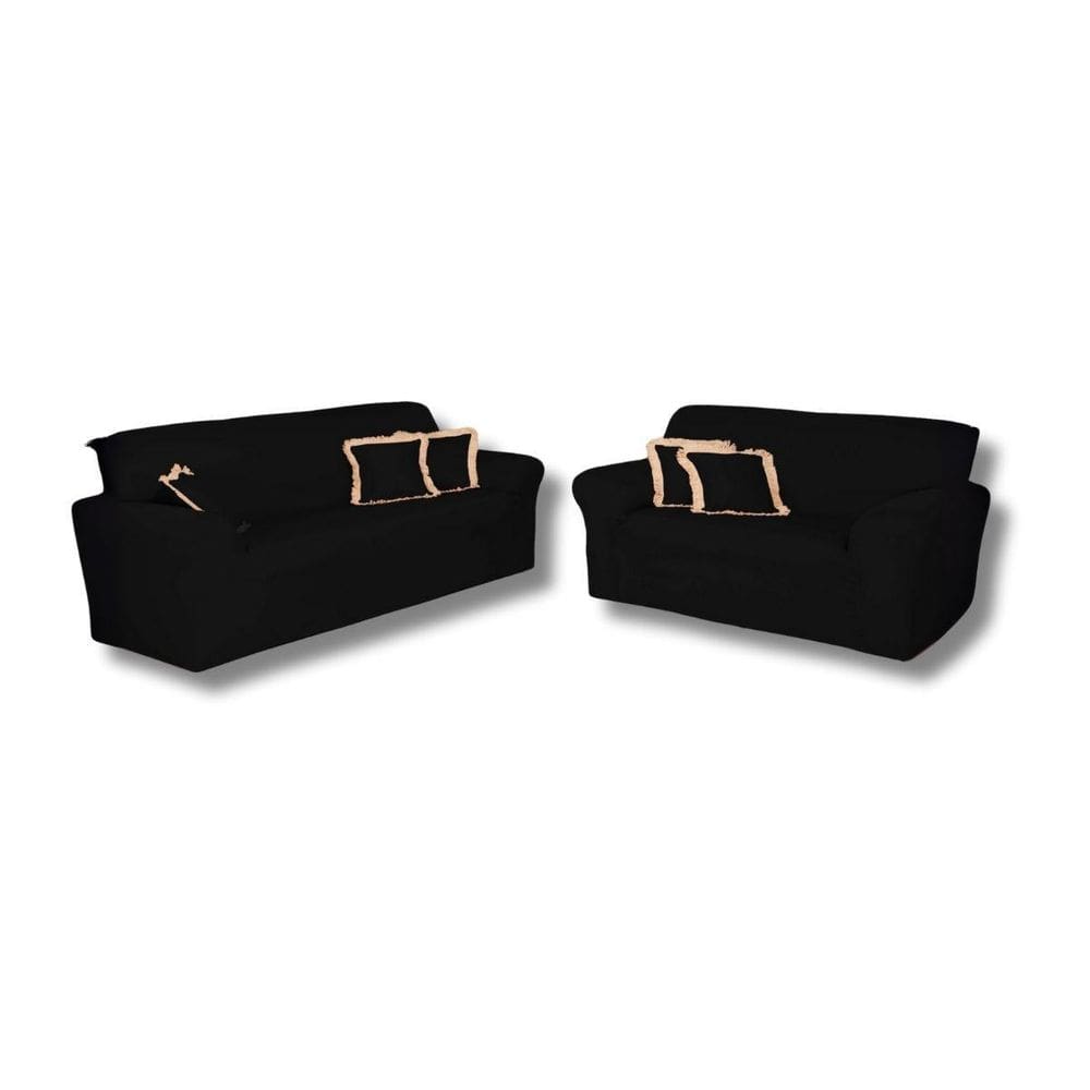 Kit Capas Sofá 2 E 3 Lugares Adere Malha Gel Liso Econômico