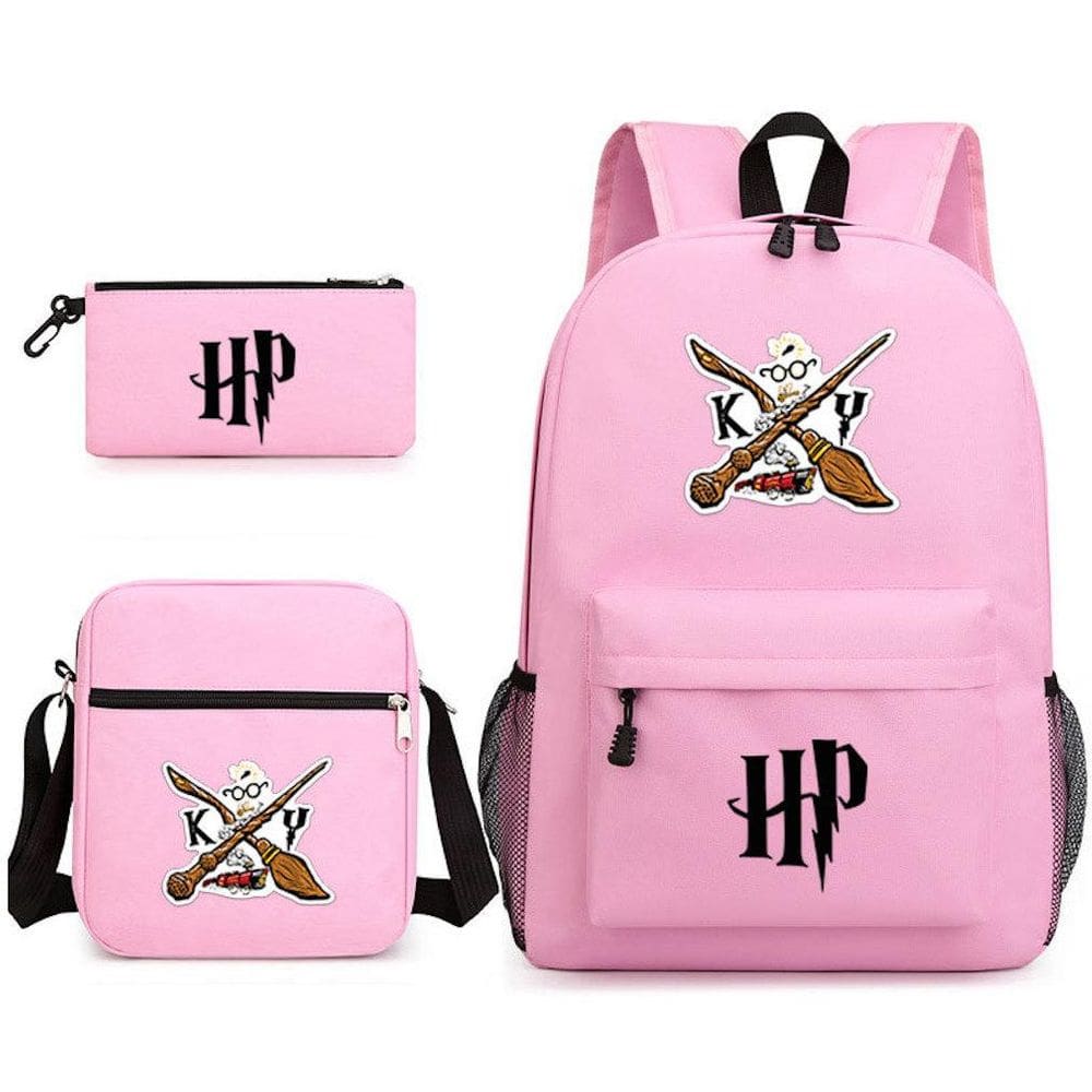 Conjunto de mochilas com estampa de coruja, bolsa escolar Potter para crianças