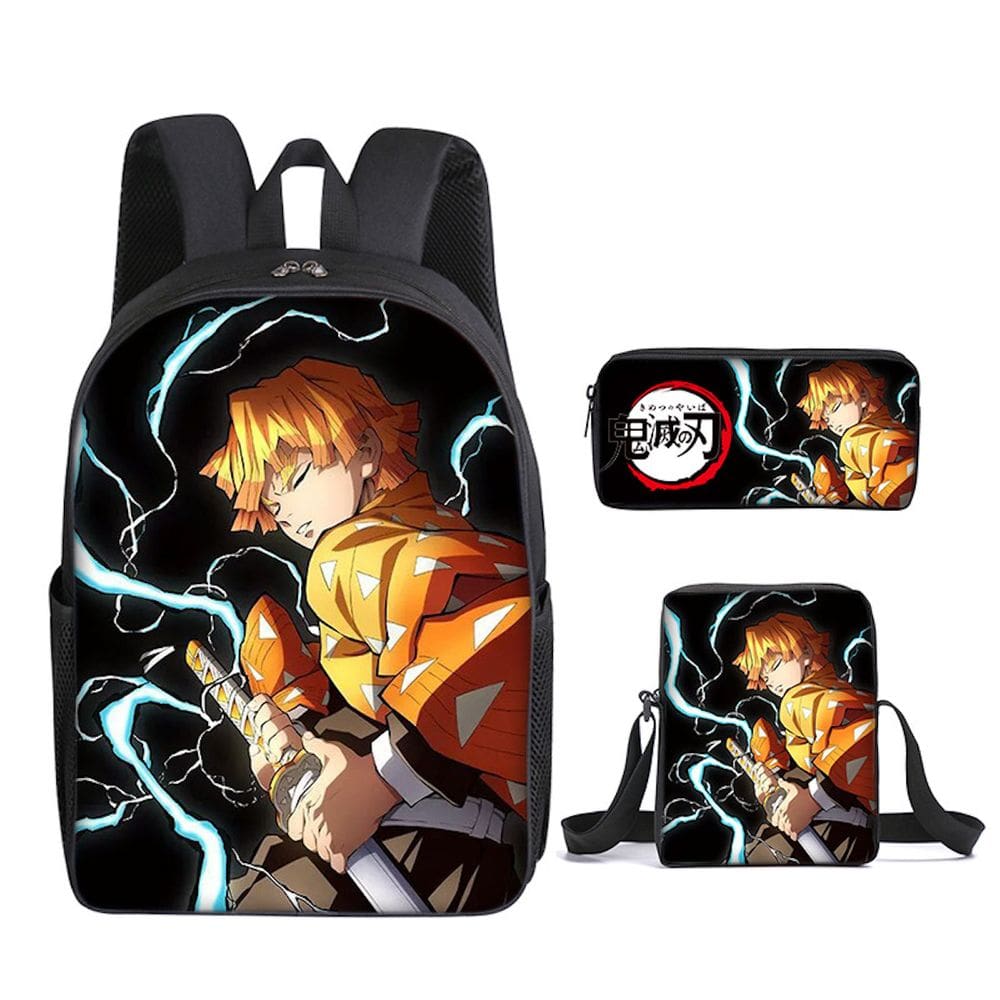 Conjunto de mochilas Demons Slayers Anime School, 3 unidades com Shoul