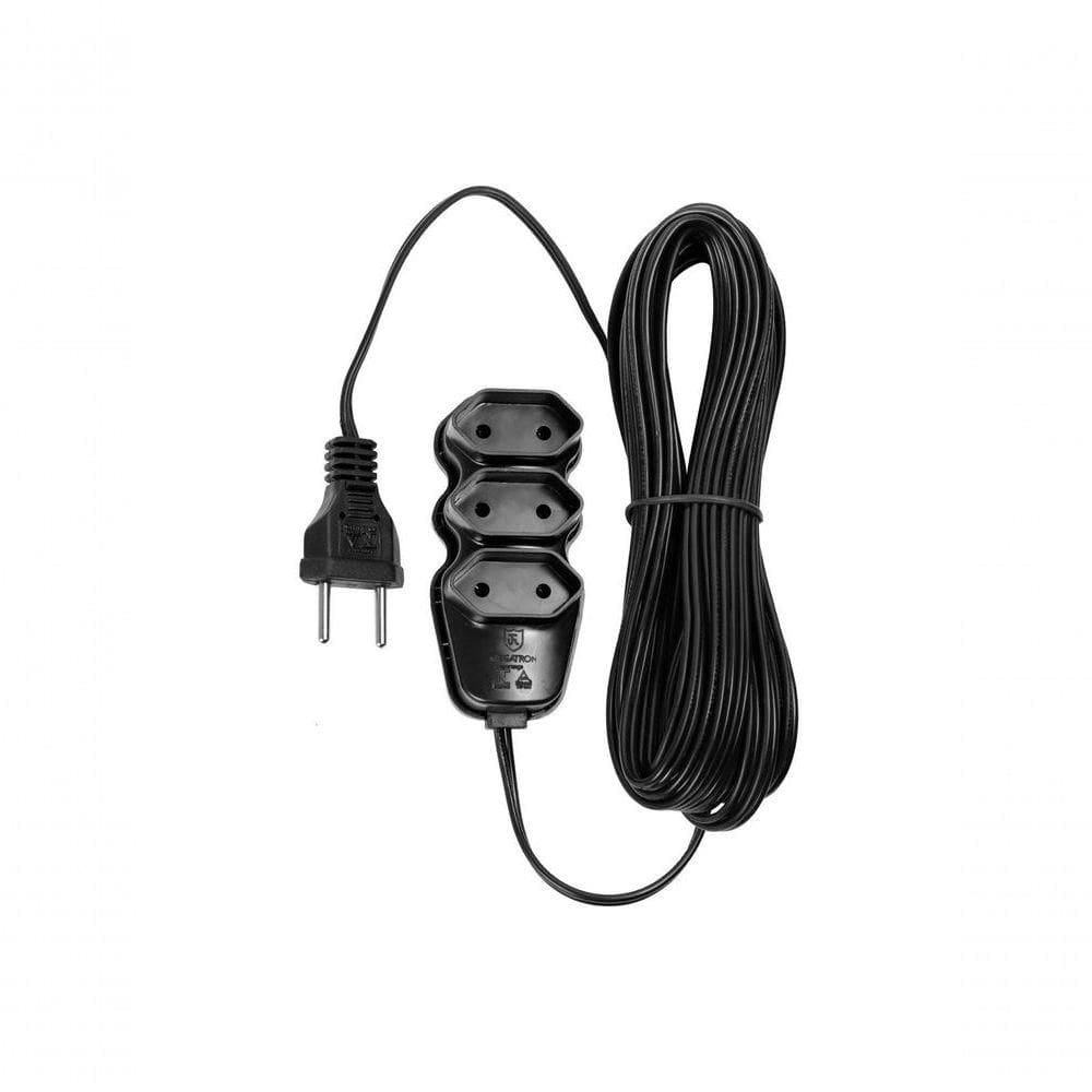 Extensão Elétrica 3 Tomadas Pl 2x0,75 10m Preta