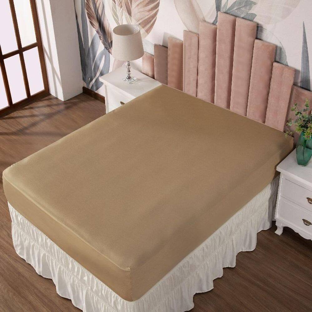 Lençol Solteiro Com Elástico Prático Malha Lisa 1 Peça