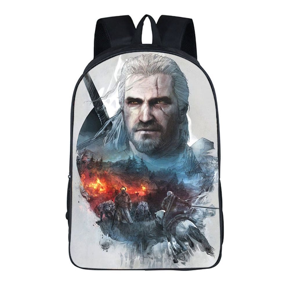 Mochila escolar Witchers Geralt Ki para crianças