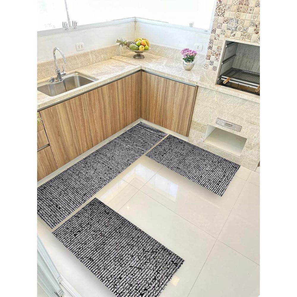 Kit 3 Peças Jogo Cozinha Passadeira Emborrachada Não Derrapa