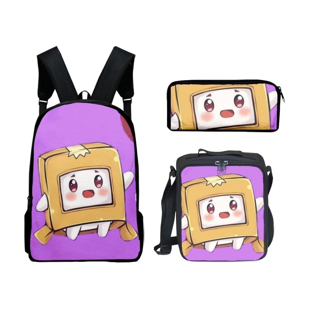 Conjunto de mochilas Lankys Boxs Mochila escolar de anime com lancheira