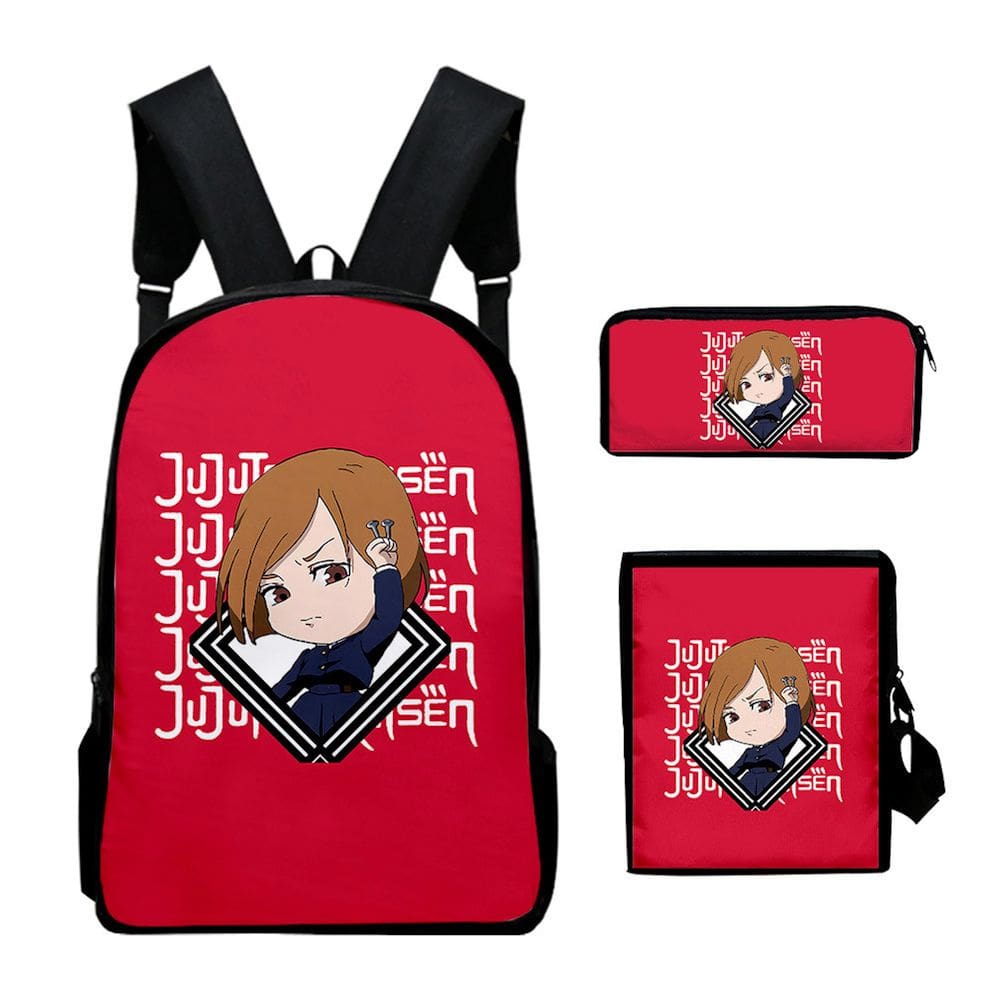 Conjunto de mochilas Jujutsus Kaisens Anime School com impressão 3D, 3 peças