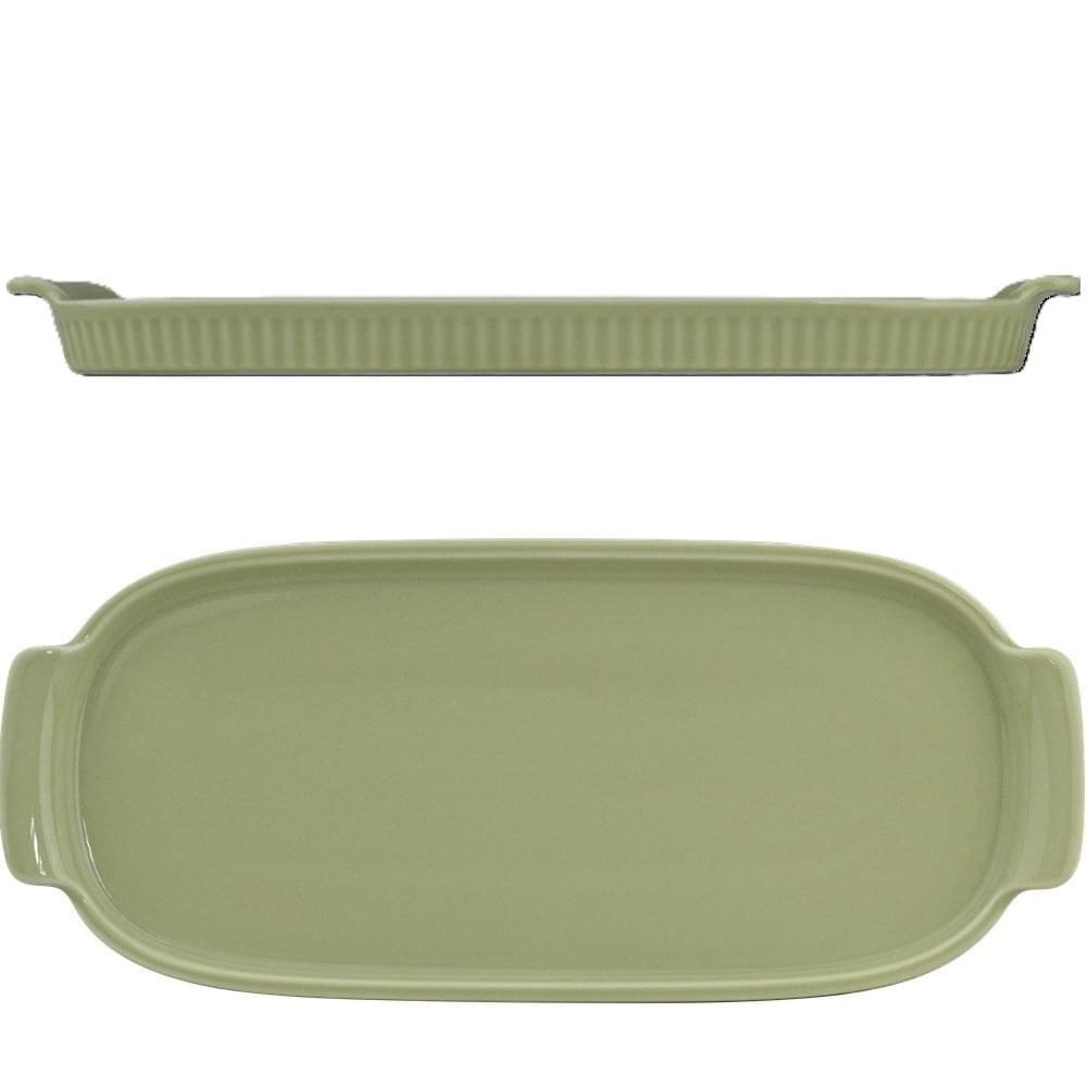 Bandeja Refratária 30,7 cm Grande Verde Chá Porcelana