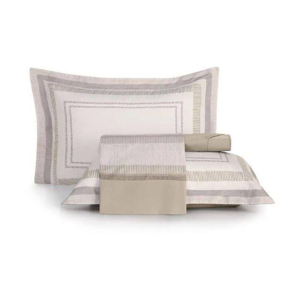 Jogo De Cama Queen Filetes Cetim Sublime 300 Fios Altenburg