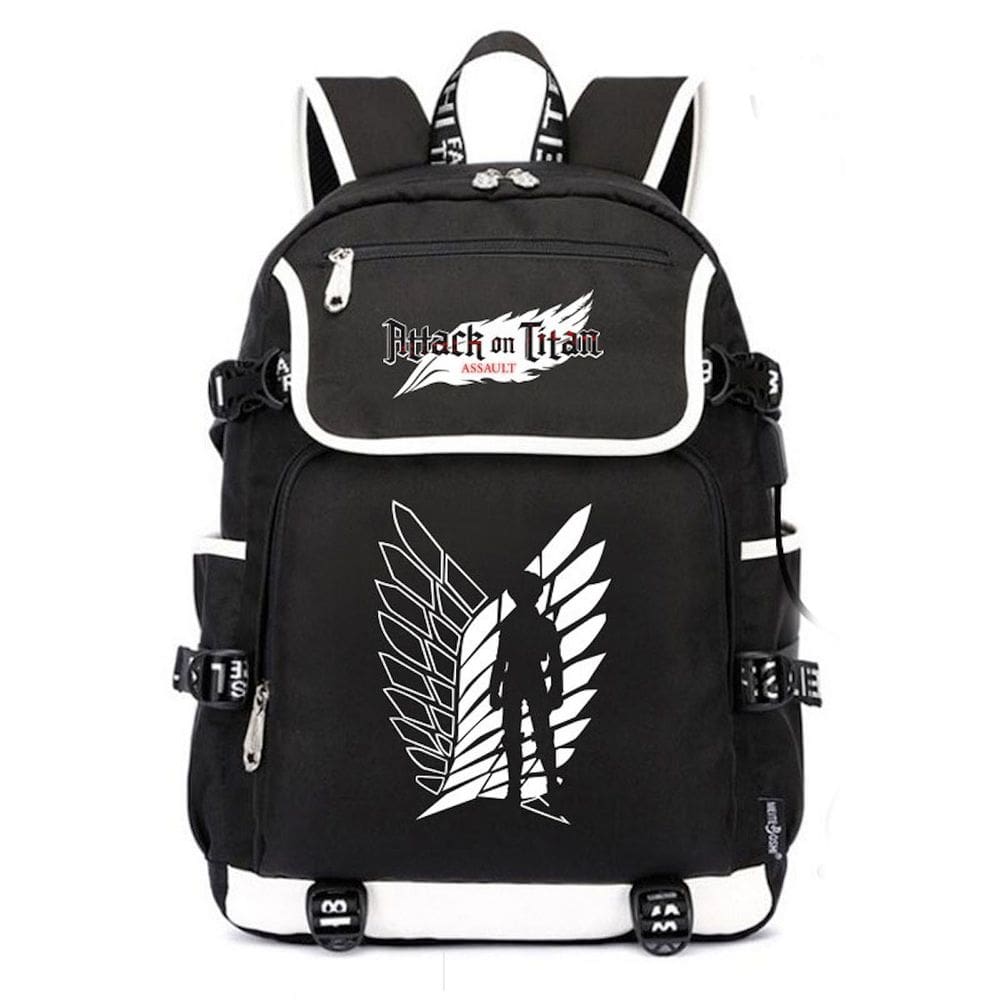Mochila escolar Attack On Titan Anime para crianças de algodão-poliéster