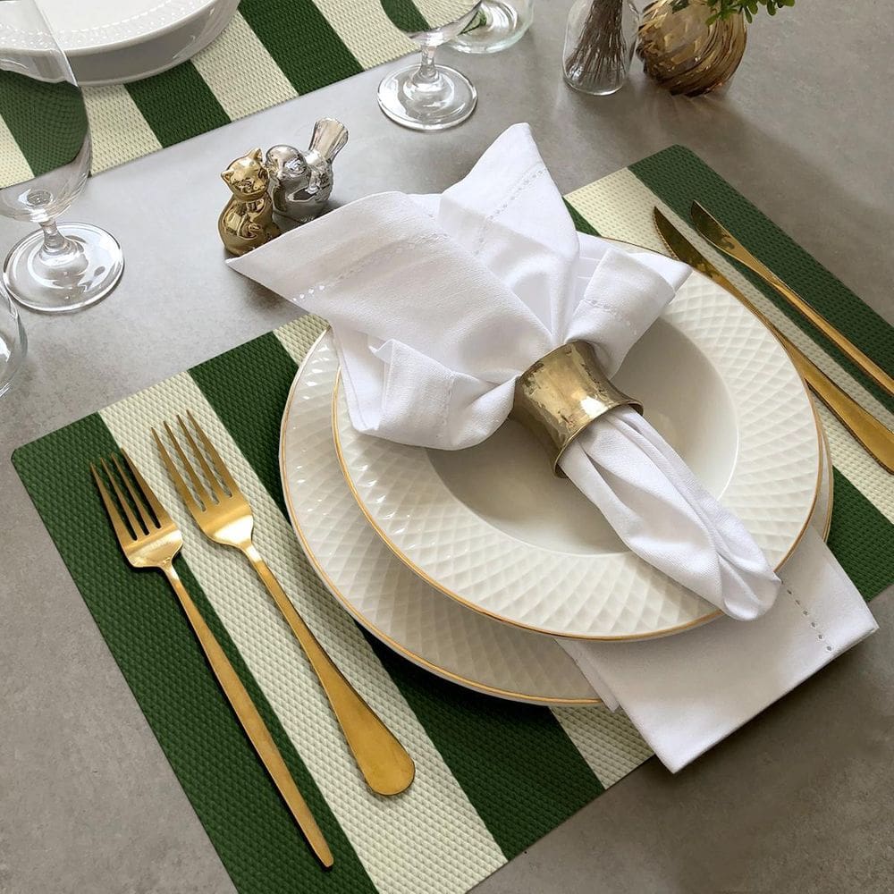 6 Jogo Americano Navy Alto Padrão Impermeável Pvc Bg Vd