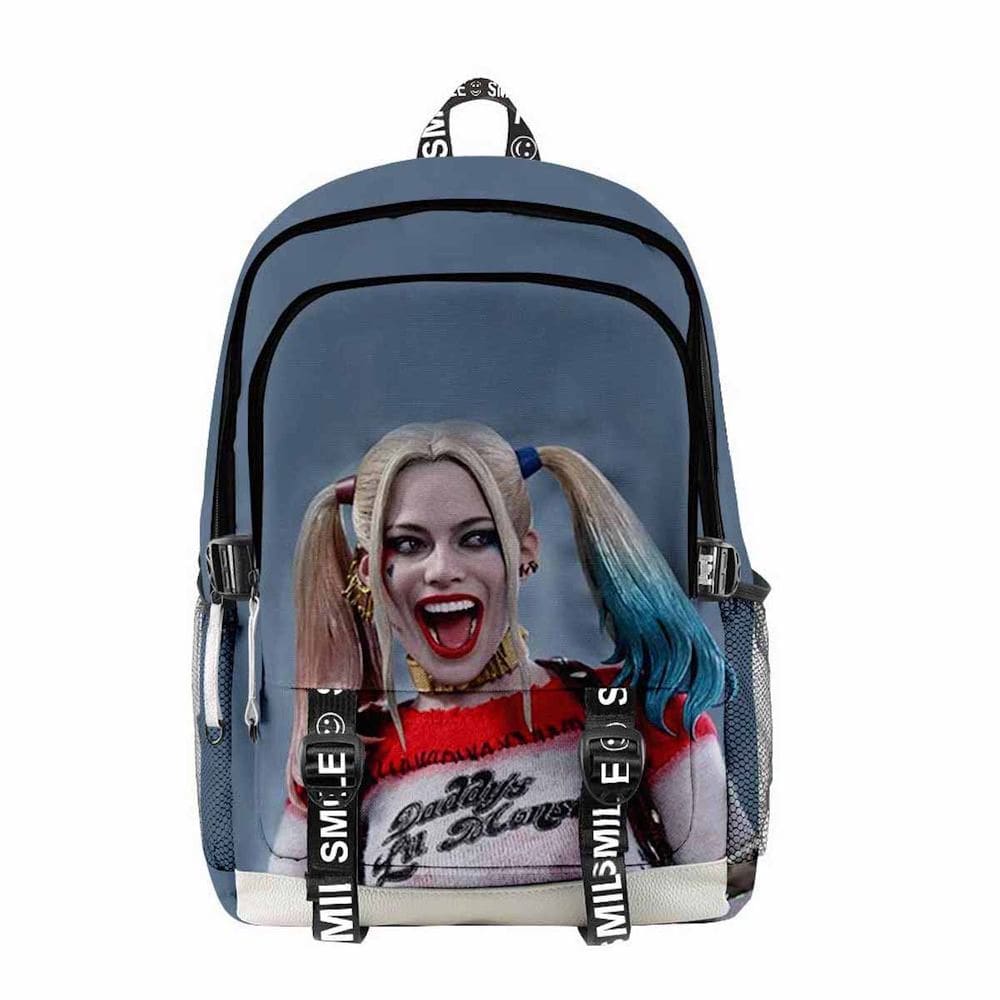 Mochila escolar Harleys Quinns Cartoon Kids Anime 28x18x46cm