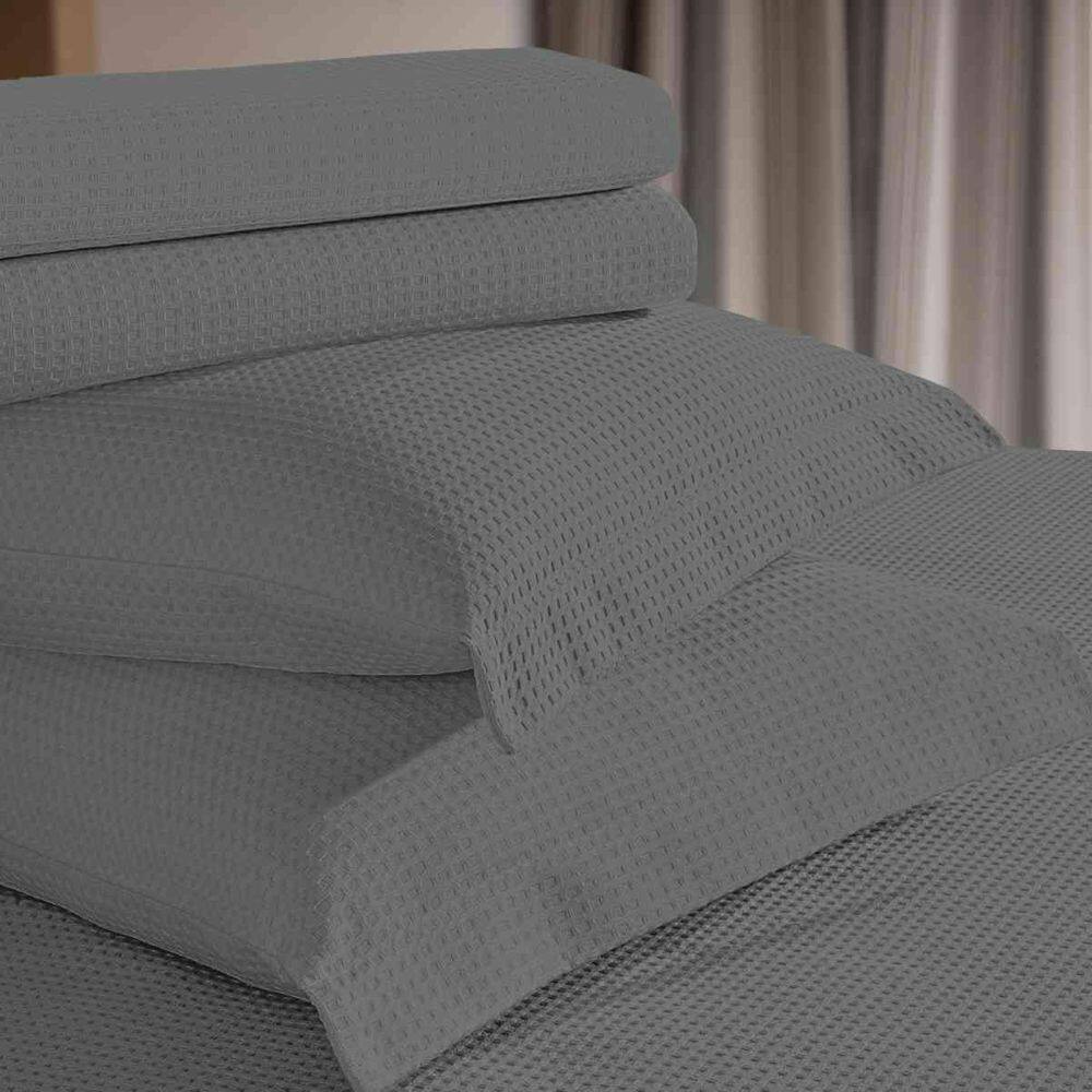 Colcha Piquet Favo Casal Teka Gênova Lisa 2,20X2,40M Cinza