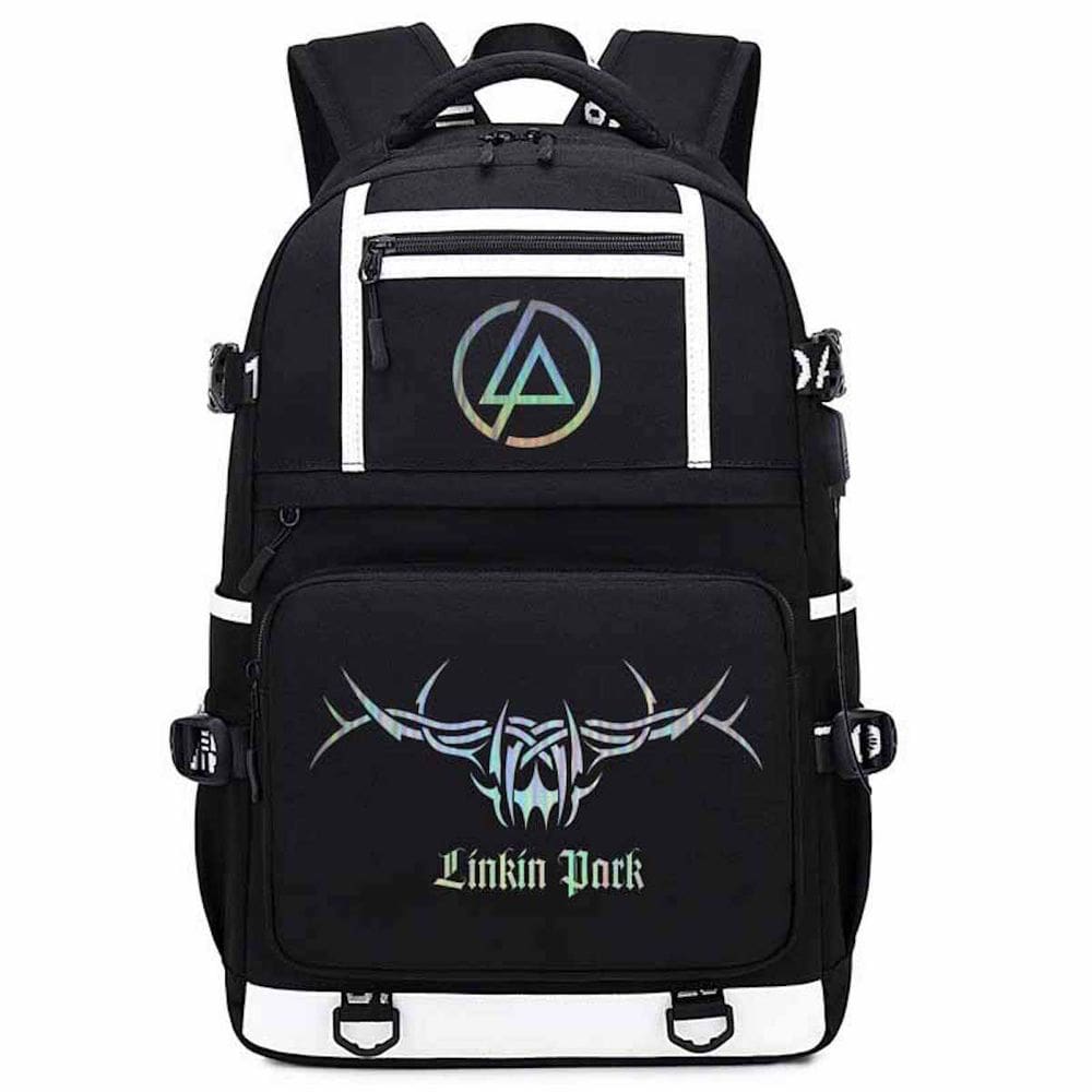 Mochila Linkin Park Cartoon Kids School Oxford 30x15x48cm