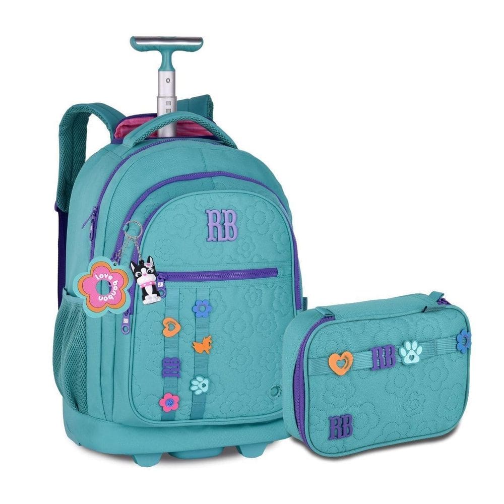 Kit Escolar Mochila Carrinho Com Estojo Box Rebecca Bonbon