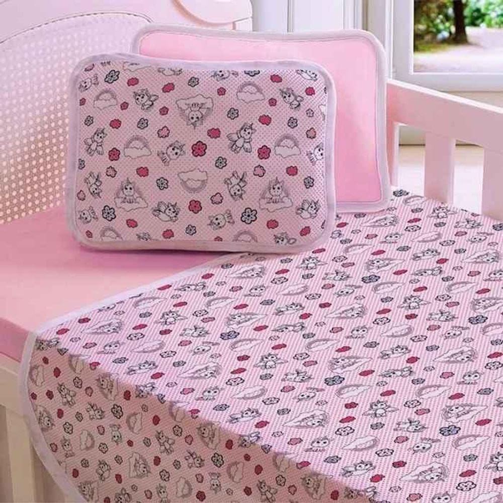 MP - Jogo De Berc o 3 Pec as Malha Baby Corni