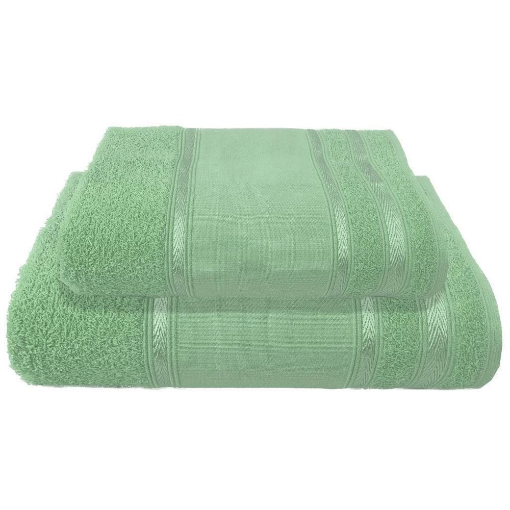 Kit 1 Toalha De Banho + 1 Toalha De Rosto Para Pintura Verde