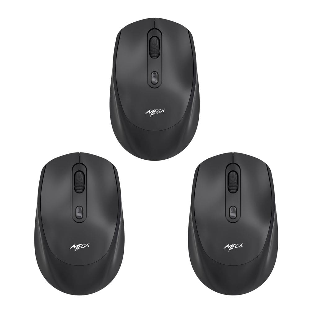 Kit 3 Mouses Sem Fio Recarregável Mega M180 Preto DPI Ajustável