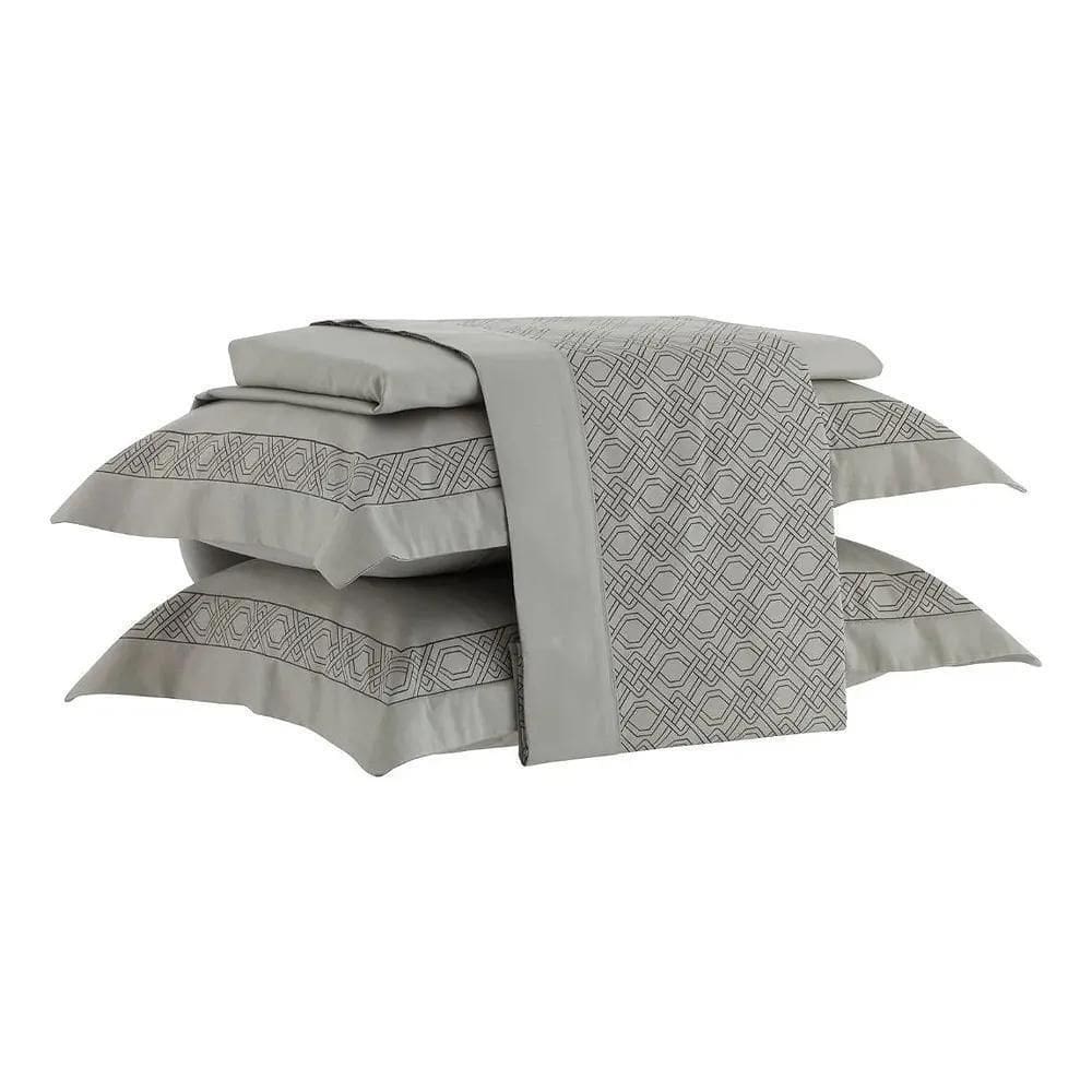 Jogo De Cama Casal 300 Fios Em Algodão Satinée Estampado - Kacyumara Olaya